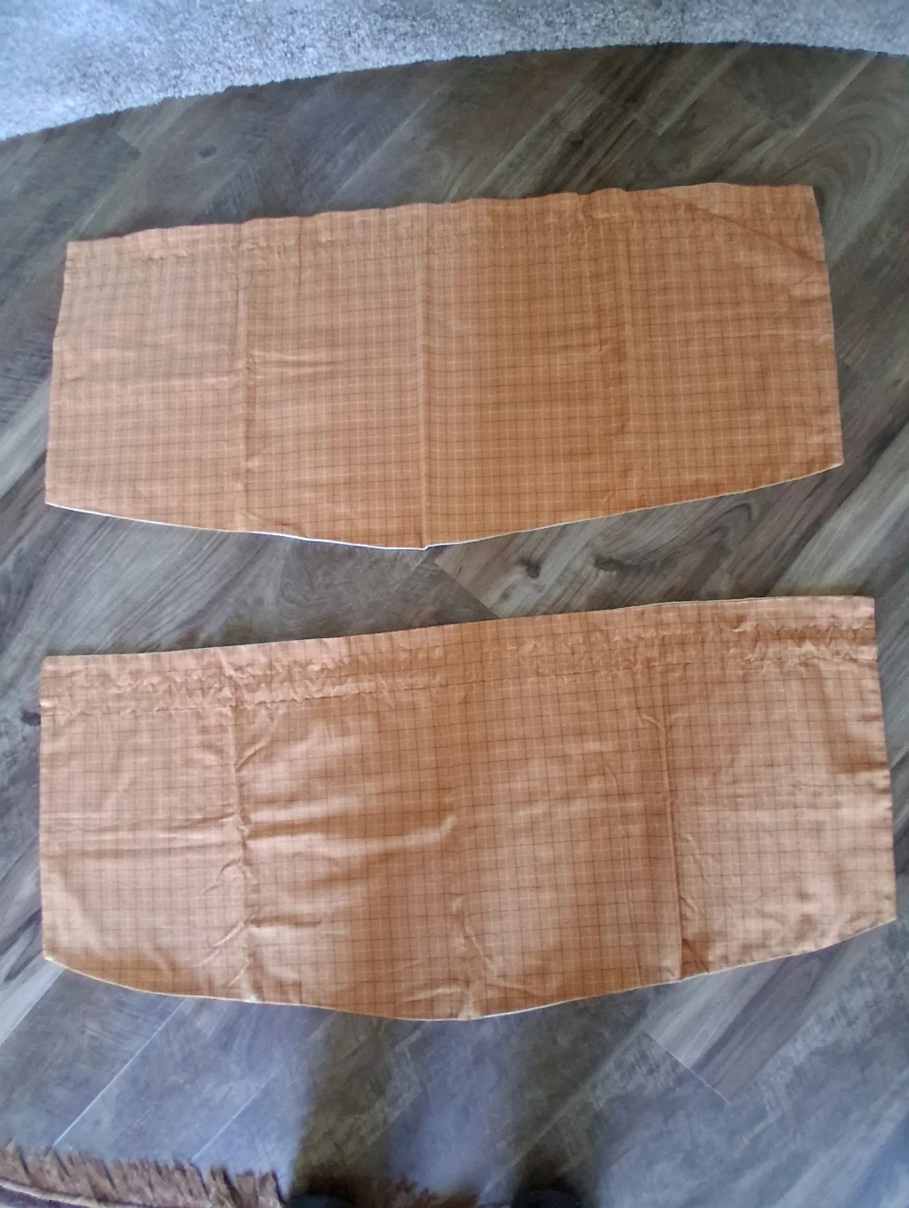 Butterscotch Plaid Lined Valance, 2 Sets‎